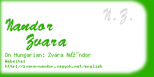 nandor zvara business card